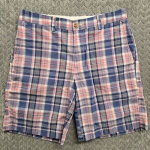 Vineyard Vines By Shep & Ian Pink, Blue, White Plaid Preppy Shorts Mens‎ Size 30